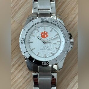 Jack Mason Clemson University Luxury Watch Stainless Bracelet  Silver Dial